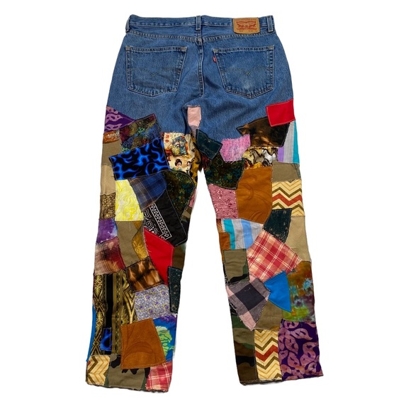 Handmade of a kind Patchwork Levi’s jeans - Picture 3 of 12